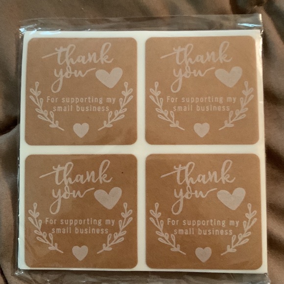 LAST SET! 60pk Rustic Craft Style Thank You Stickers Script, Flowers & Heart - Picture 4 of 4